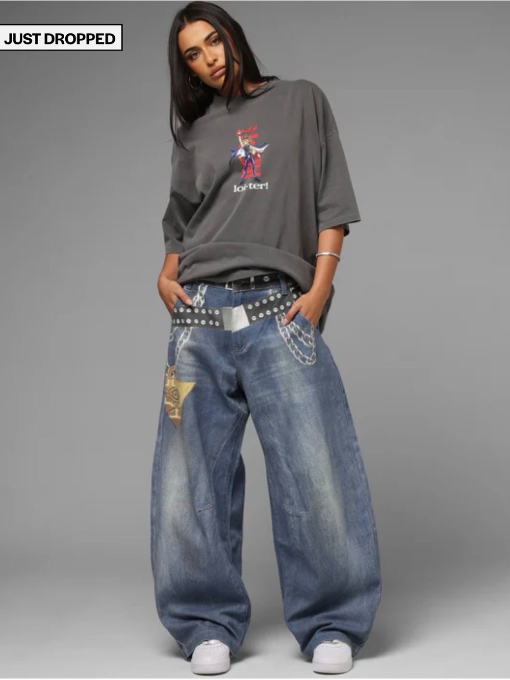 Loiter x Yu-Gi-Oh Denim Jeans Size 32 β Printed Anime Streetwear Pants β Rare - Picture 4 of 16
